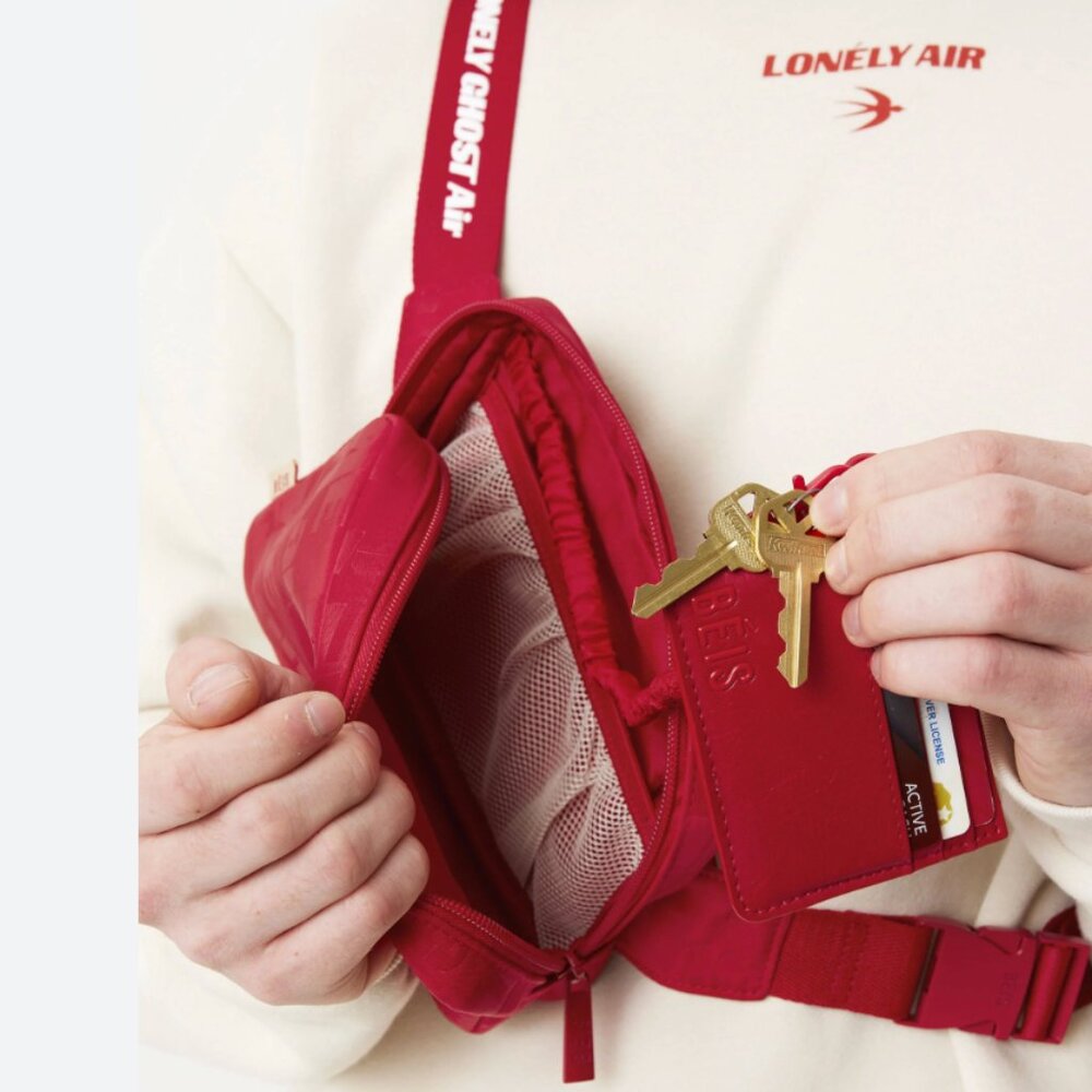 BÉIS x Lonely Ghost 'The Belt Bag' in Text Me Red